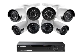 1080p Camera System with 8 Outdoor Cameras - 4 Wide Angle Cameras, 160 degree view and 4 Bullet Security Cameras