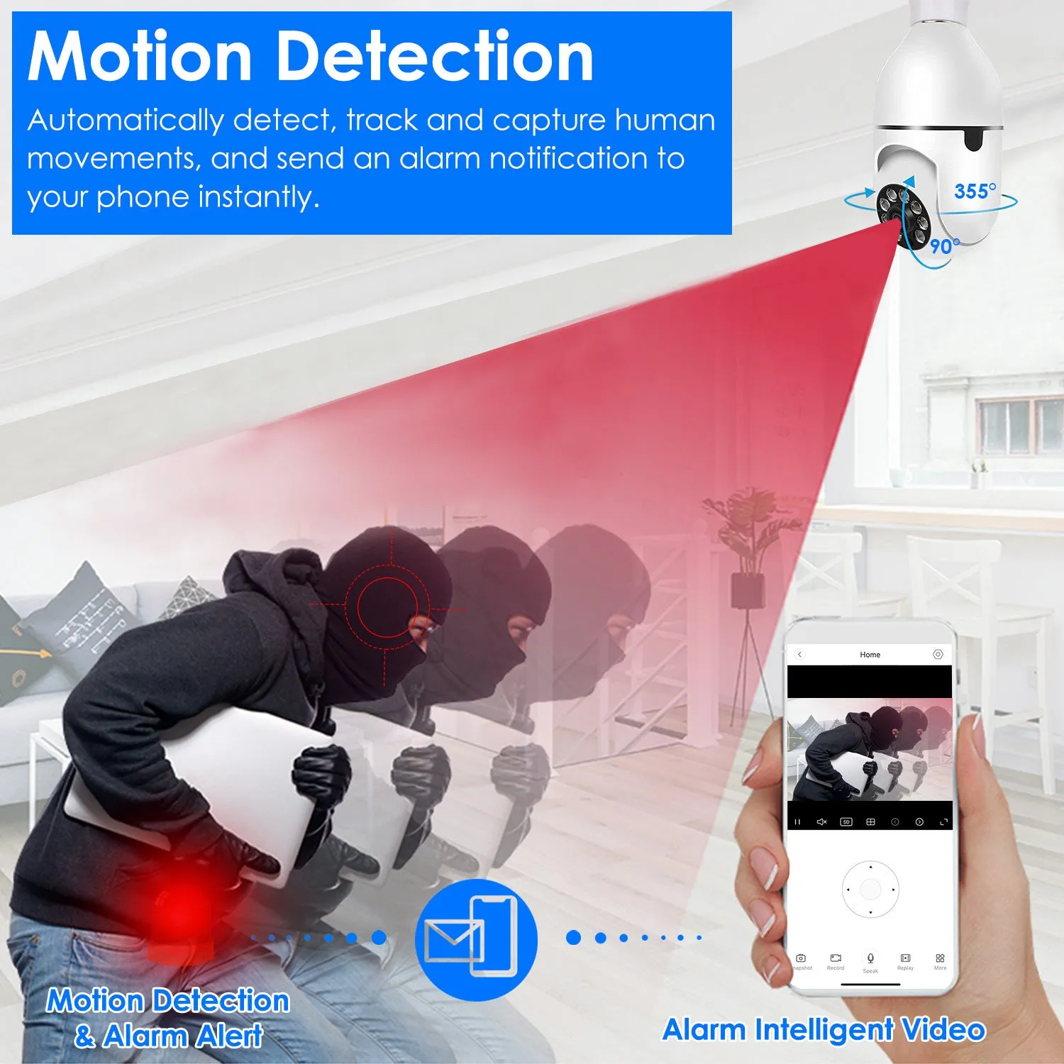 1080P FHD WiFi IP Pan Tilt Security Surveillance Camera