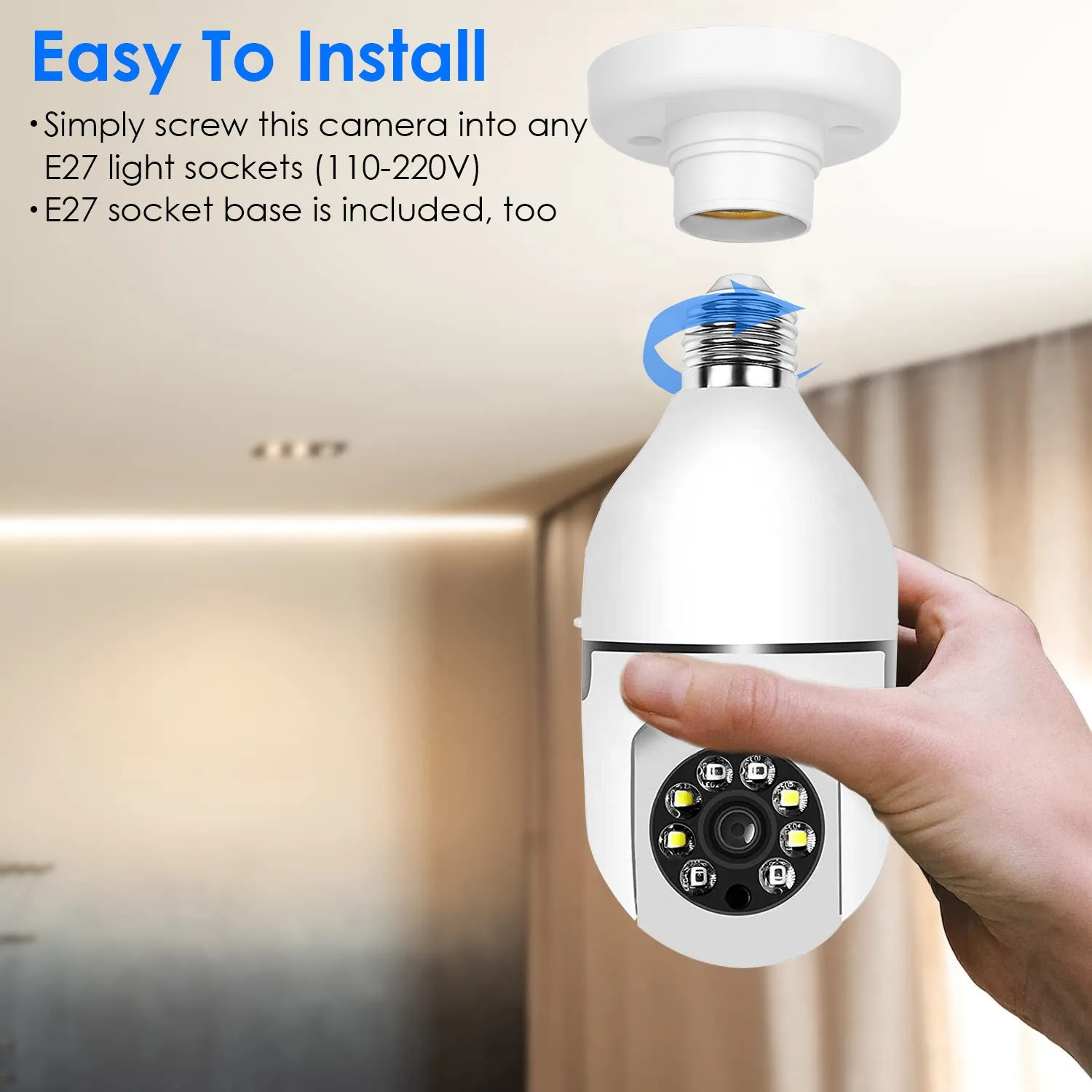 1080P FHD WiFi IP Pan Tilt Security Surveillance Camera