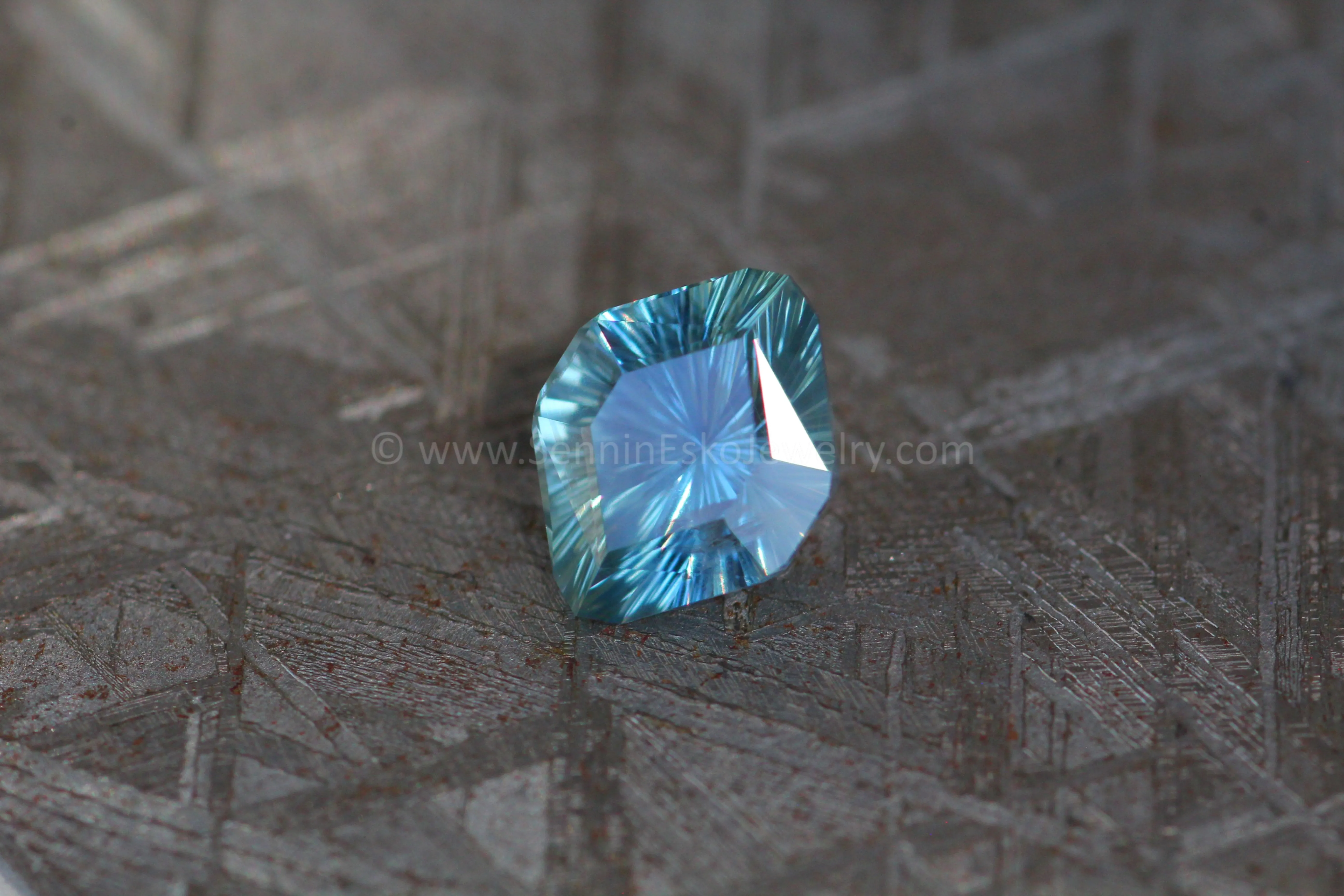 1.6 Carat Icy Blue/Green Sapphire Hexagonal Decagon - 8.3x6.4mm