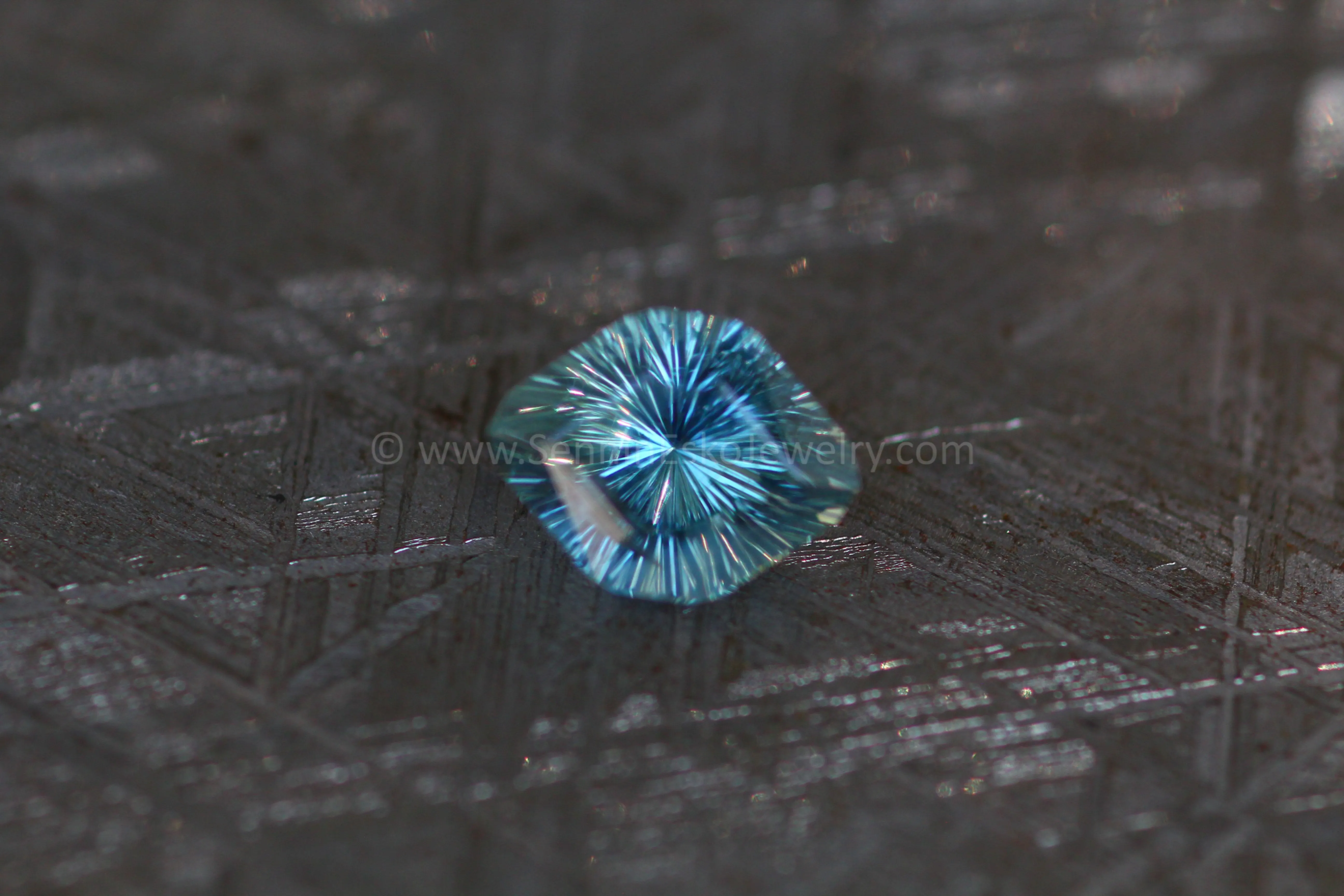 1.6 Carat Icy Blue/Green Sapphire Hexagonal Decagon - 8.3x6.4mm