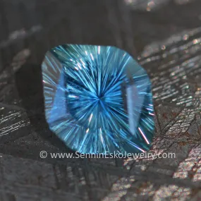 1.6 Carat Icy Blue/Green Sapphire Hexagonal Decagon - 8.3x6.4mm