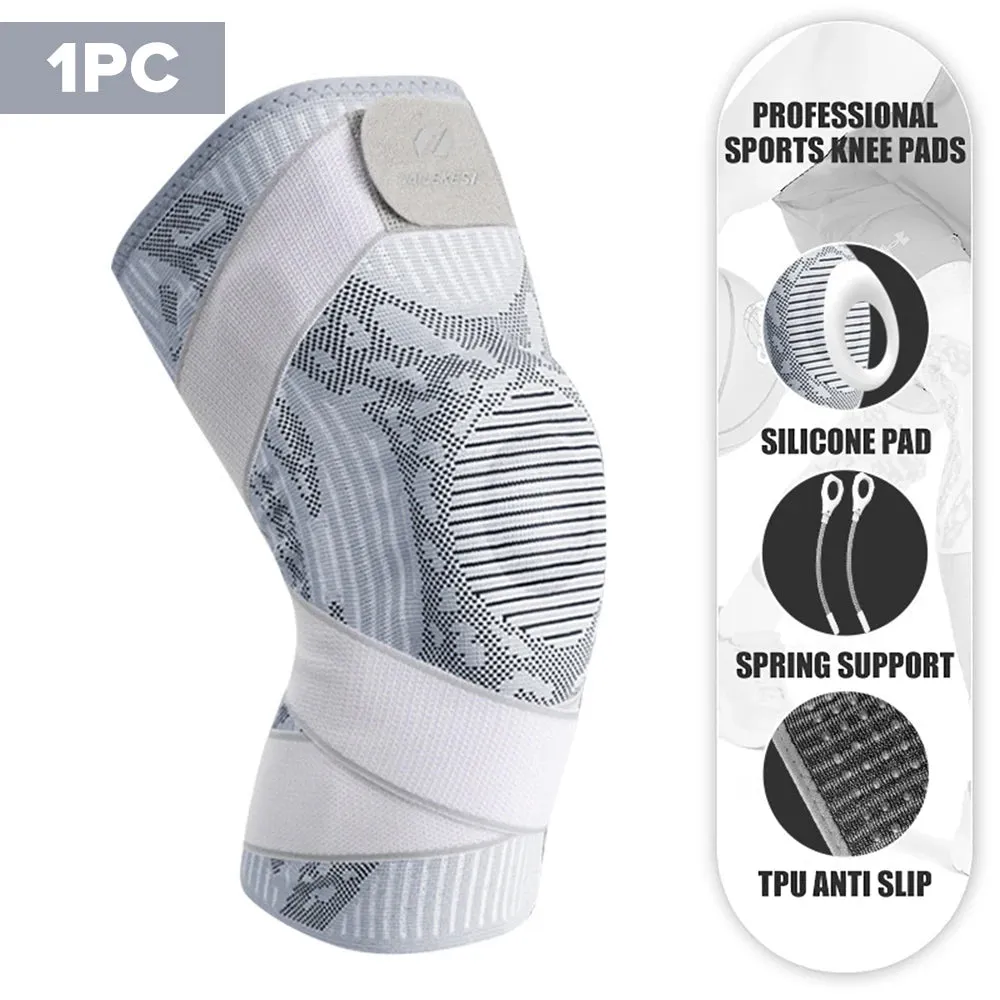 1PC Knee Support Braces Strap Elastic Sport Bandage Compression Protector Pad Relieves Gym Fitness KneePads Injuries Volleyball