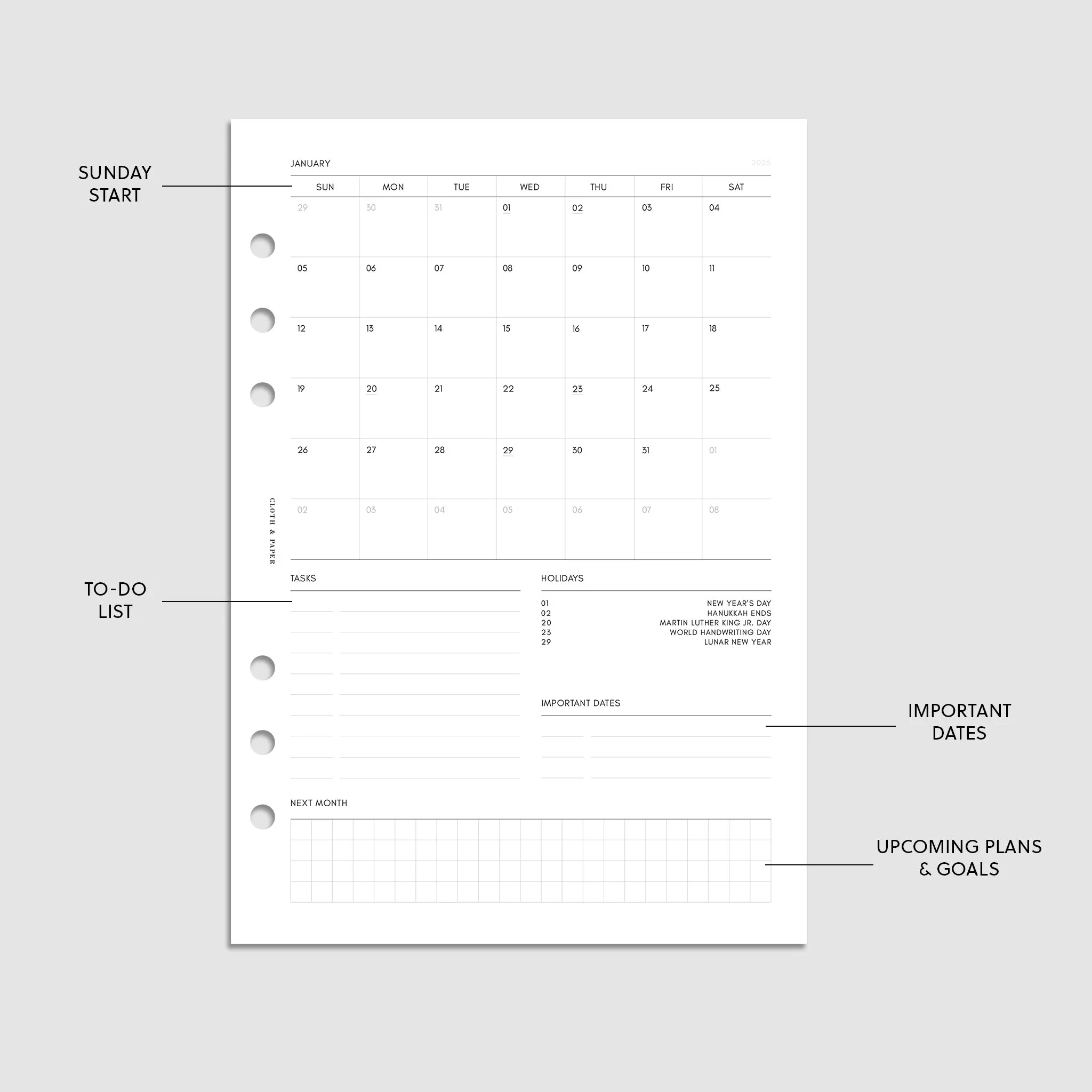 2025 Dated Admin Planner Inserts