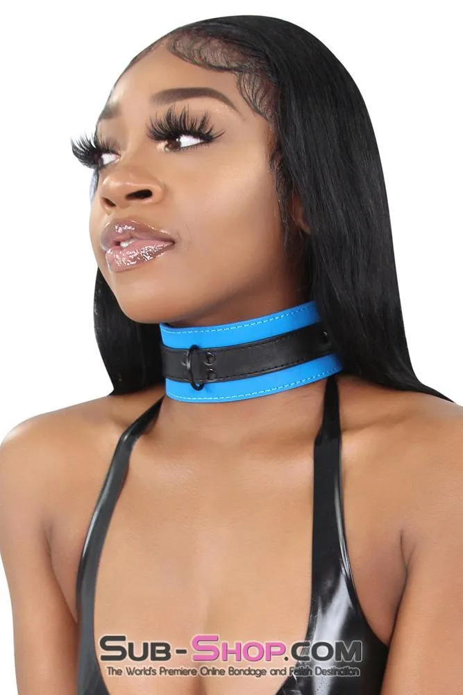 7099MQ      Tantric Blue Collar with Black Hardware and Matching Leash - LAST CHANCE - Final Closeout!