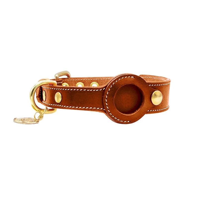 AirTag Leather Collar - Style A