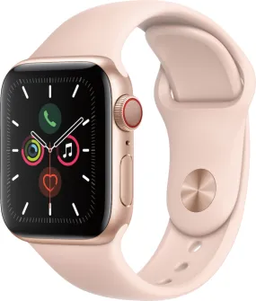 Apple Watch Series 5 (GPS   Cellular) 40mm Gold Aluminum Case with Pink Sand Sport Band - Gold Aluminum