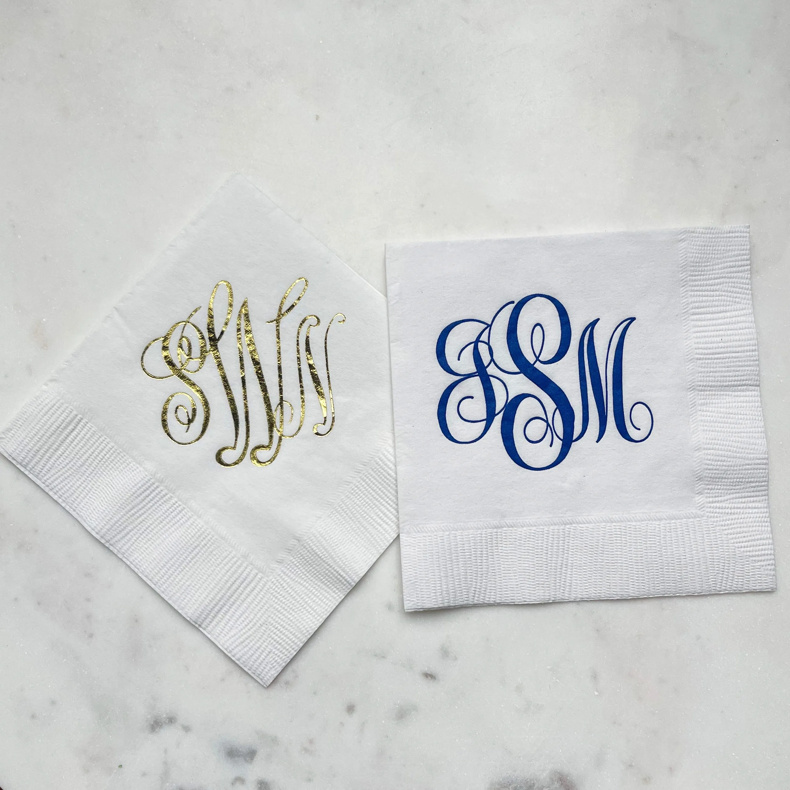 Custom Script Monogram 3Ply Party Napkins