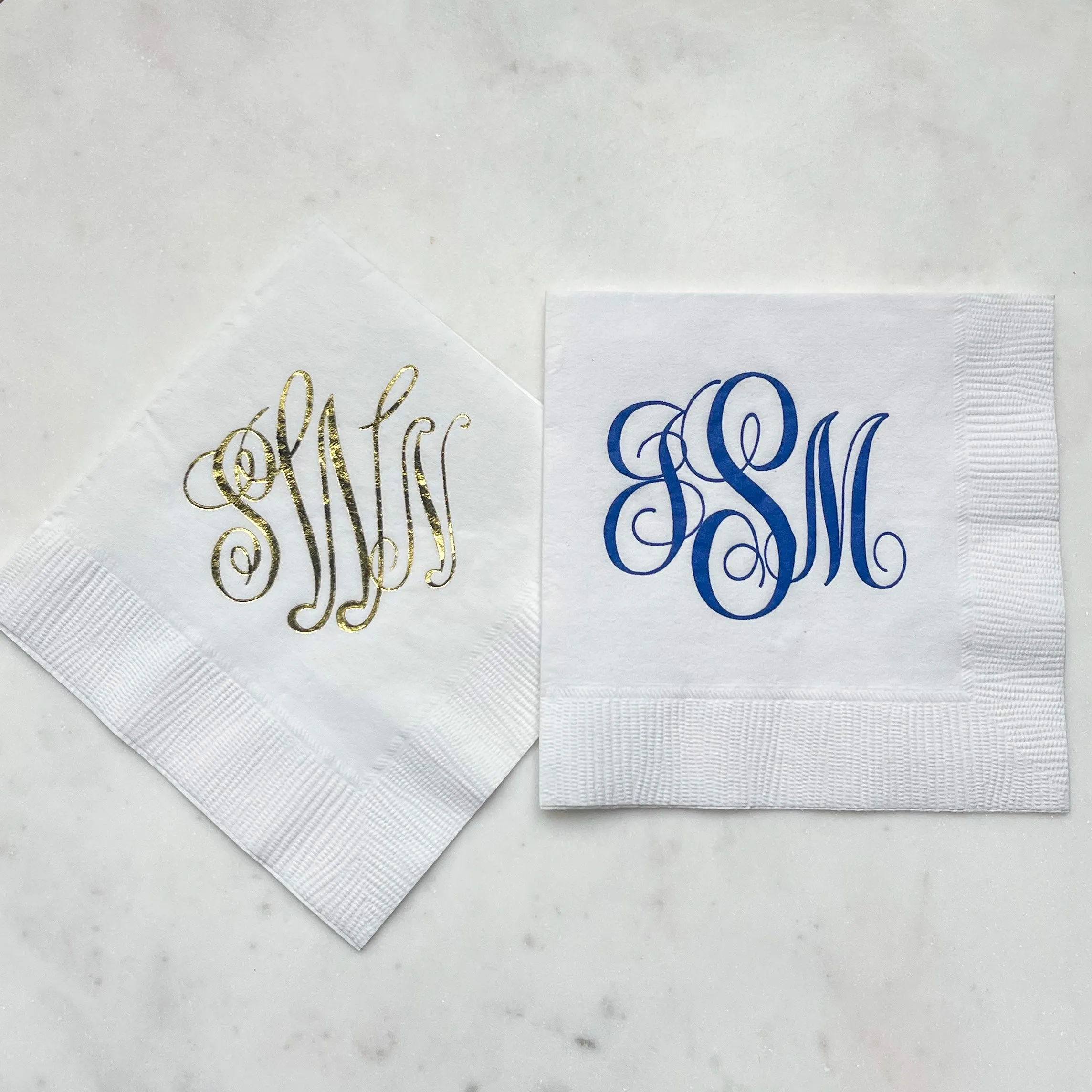 Custom Script Monogram 3Ply Party Napkins