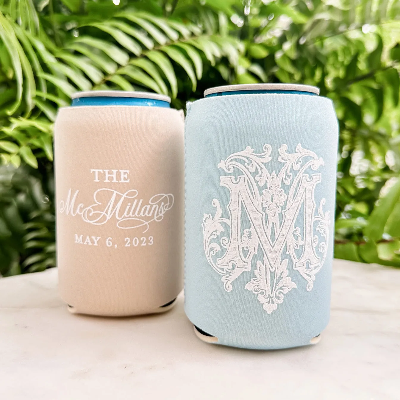 Custom Wedding Day Can Coolers