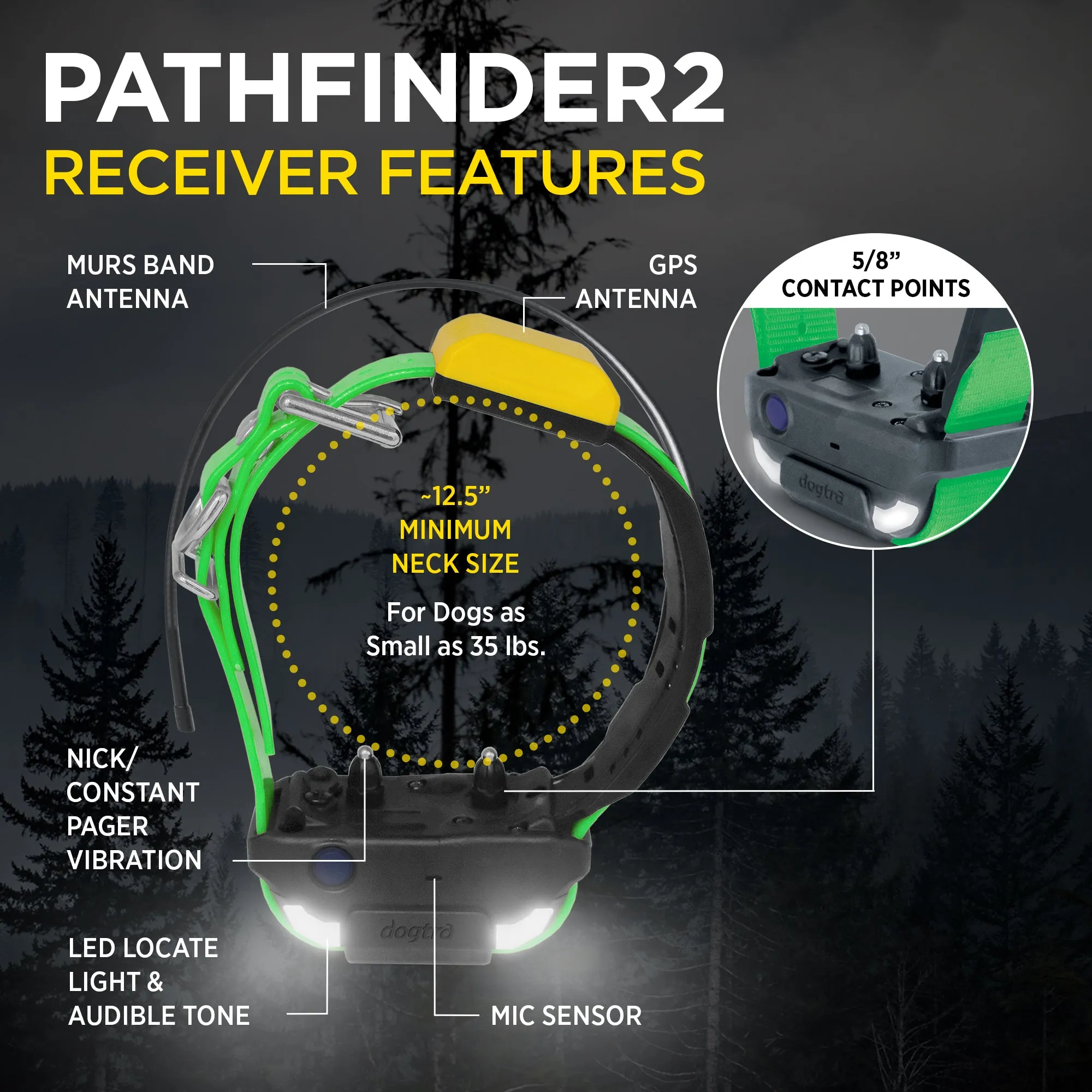 Dogtra PATHFINDER2 MINI Additional GPS Dog Tracking and Dog Training Collar