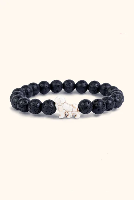 FAHLO THE EXCURSION LION TRACKING BRACELET - LAVA STONE