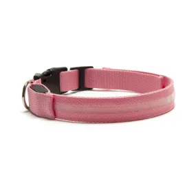 Furhaven LED Safety Light-Up Pink Dog Collar