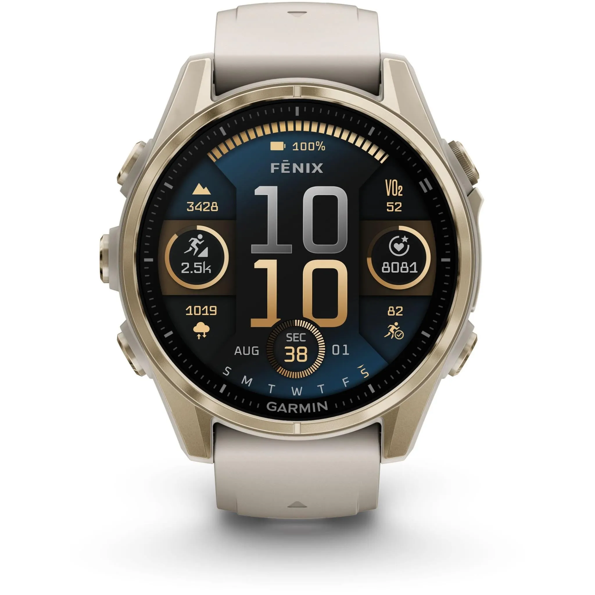 Garmin fenix® 8 43mm AMOLED Saphire Edition Soft Gold with Fog Grey Band