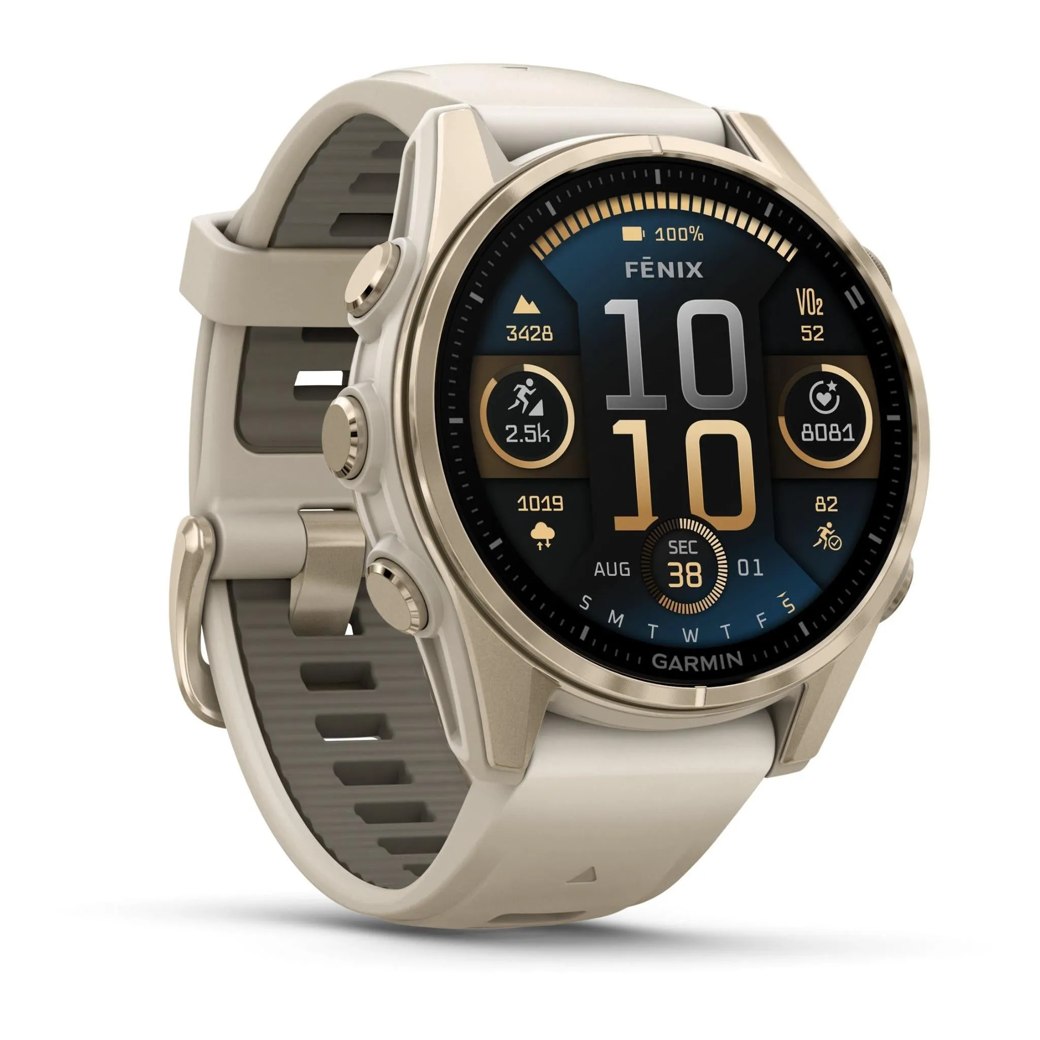 Garmin fenix® 8 43mm AMOLED Saphire Edition Soft Gold with Fog Grey Band