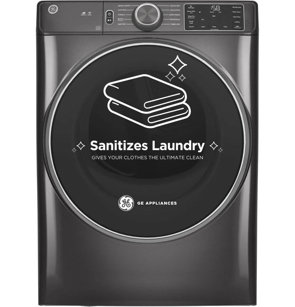 GFD55GSPNDG GE® ENERGY STAR® 7.8 cu. ft. Capacity Smart Front Load Gas Dryer with Sanitize Cycle