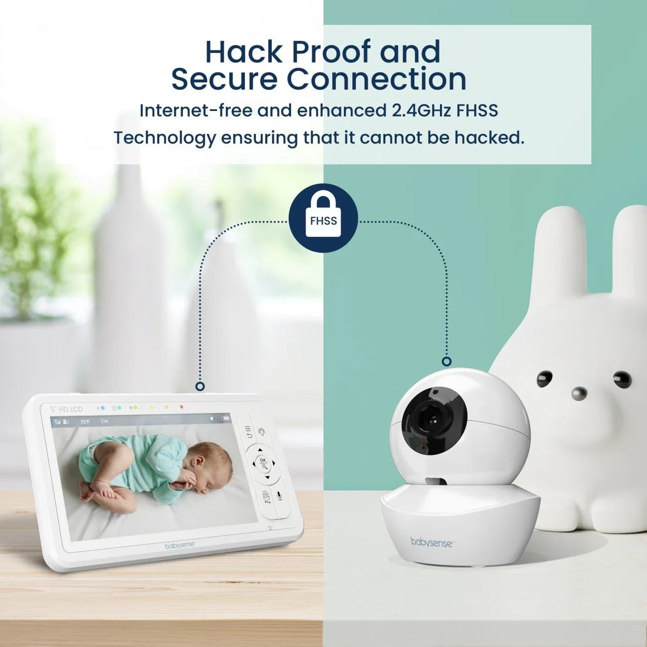 HD S2: Video Baby Monitor with 2 Cameras, Non Wifi, Split Screen & Night Light Machine