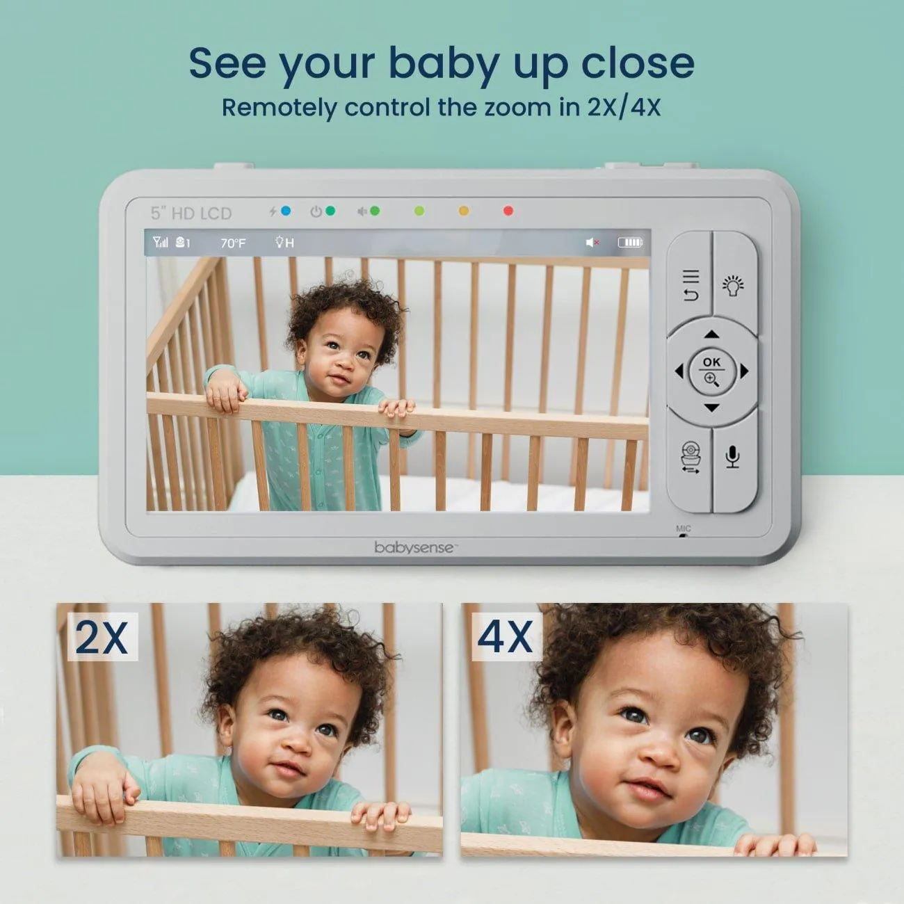 HD S2: Video Baby Monitor with 2 Cameras, Non Wifi, Split Screen & Night Light Machine