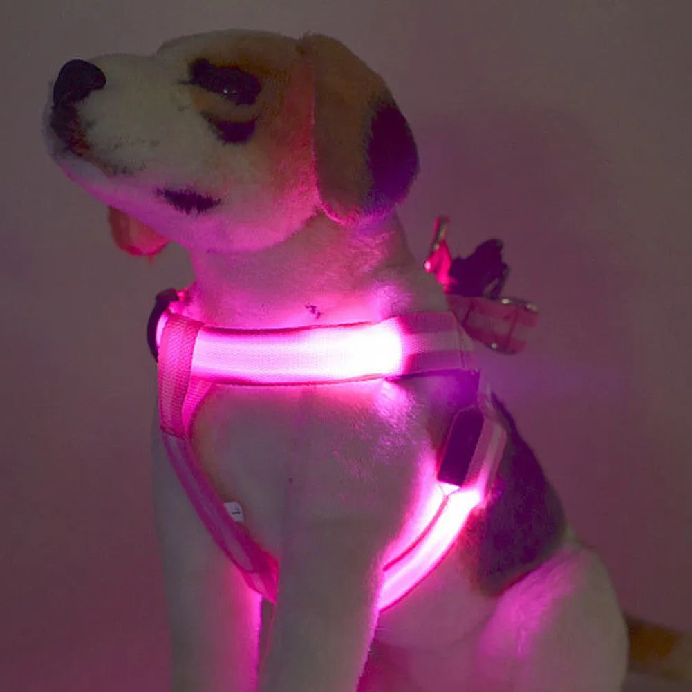 Hot New 2017  LED Flashing Light Dog Harness