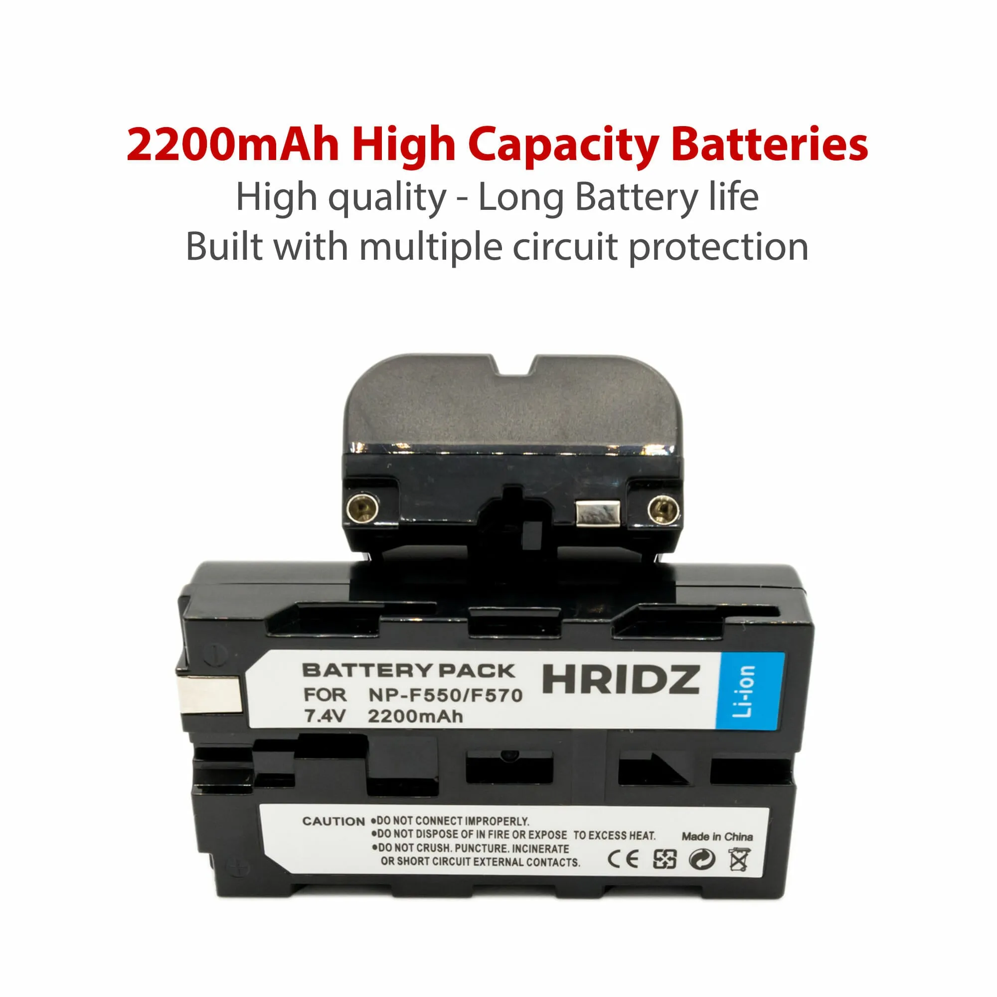 Hridz NP-F550 Battery Charger Set Compatible with Sony NPF 550 970 series