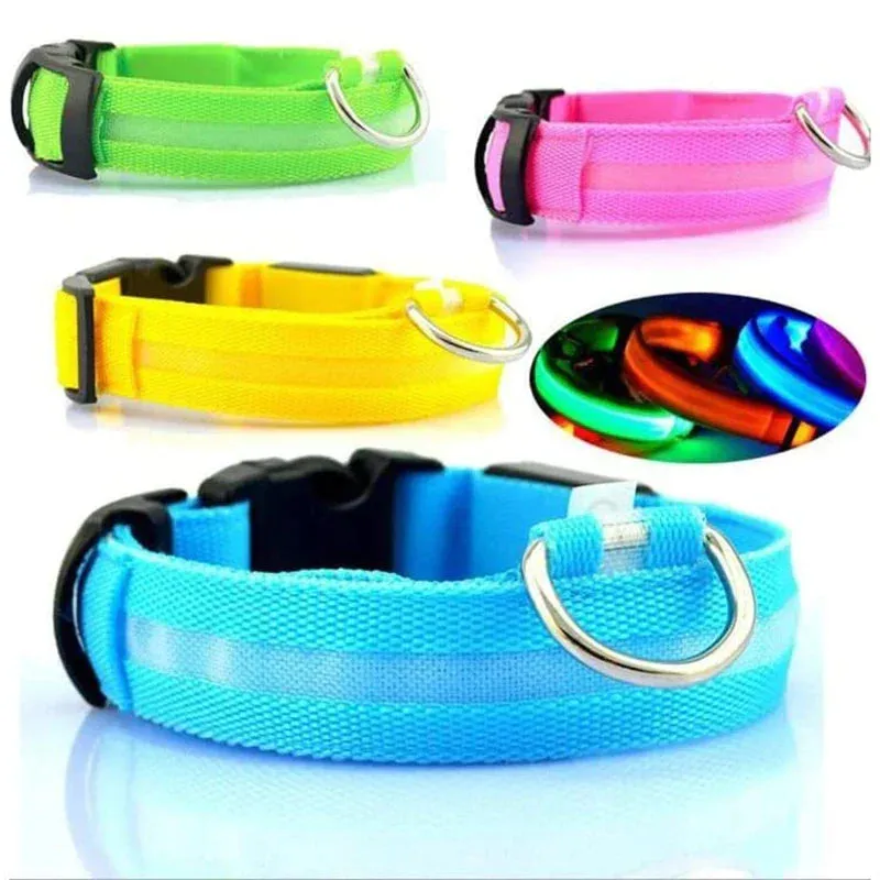 LED Adjustable Dog Collar Blinking Flashing Light