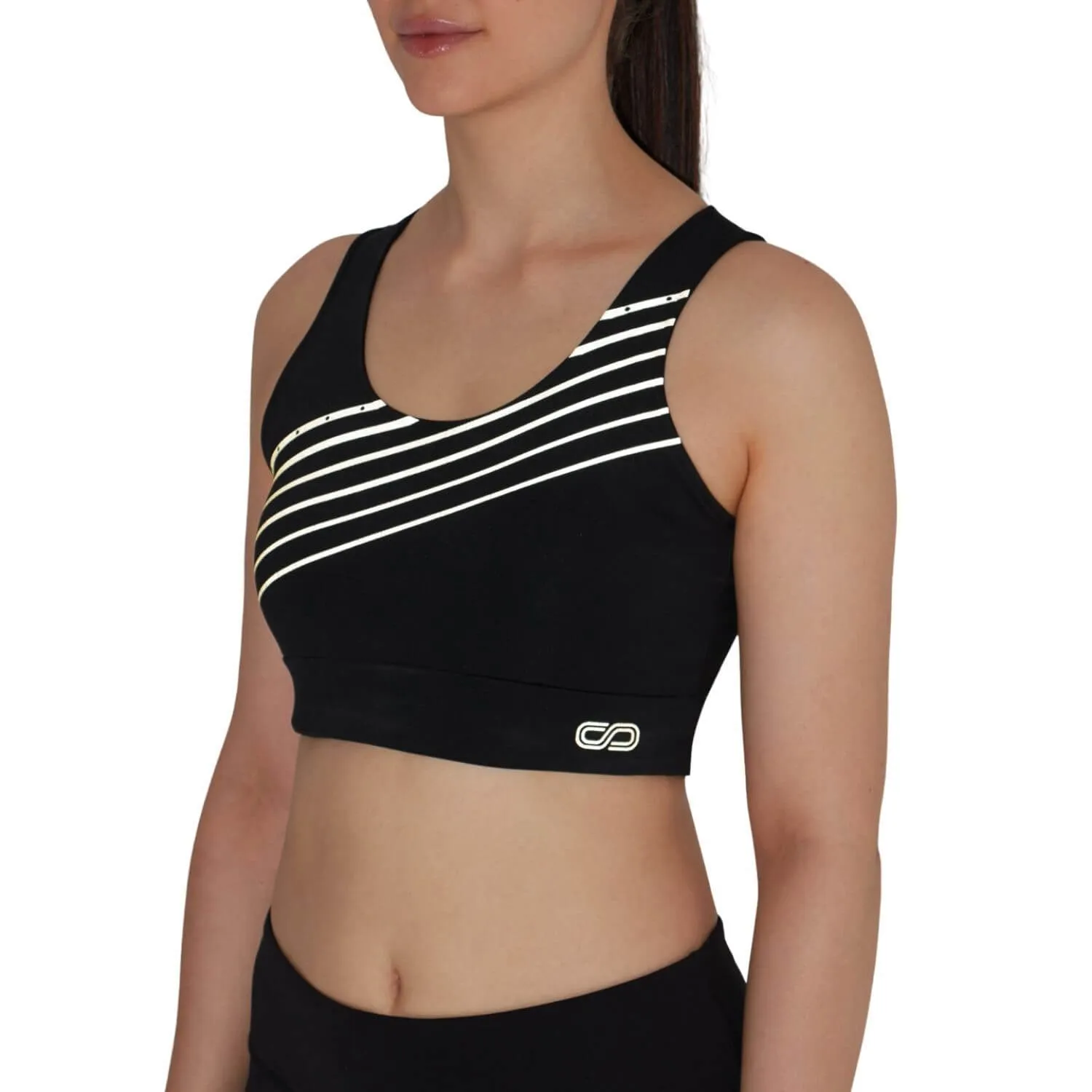 Luxe Gold Reflective Crop Top Black