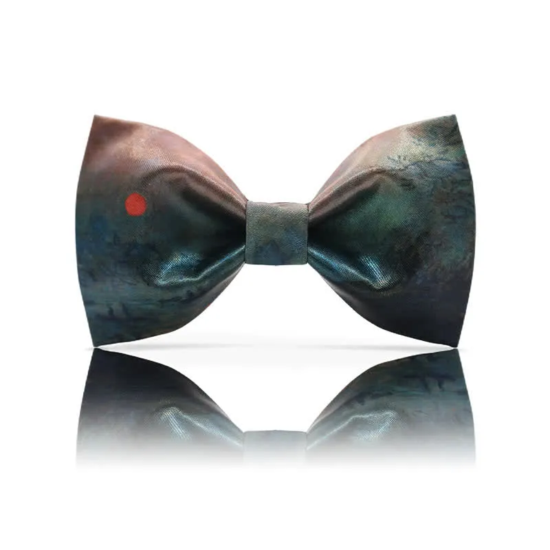 Men's Dark Green Seductive Night Scene Bow Tie