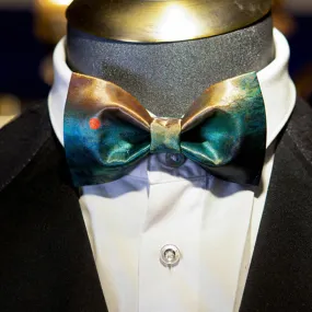 Men's Dark Green Seductive Night Scene Bow Tie