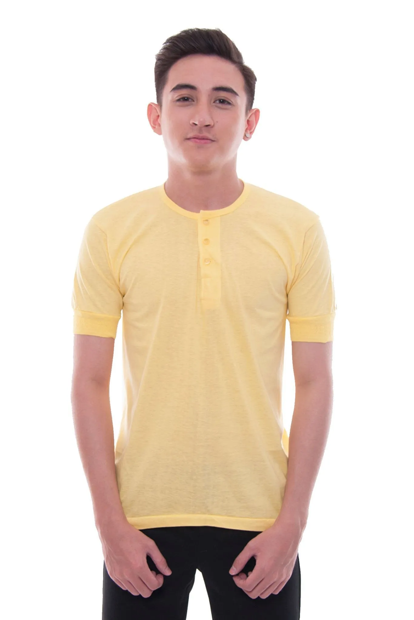 MUS4 - Camisa de Chino - Short-Sleeve - Yellow