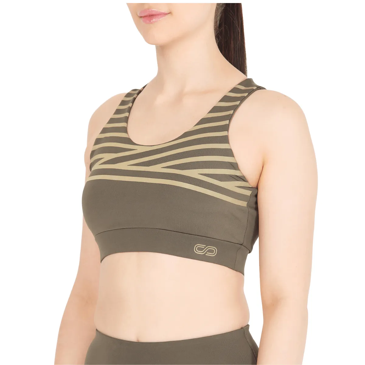 Olive Athena Reflective Crop Top & Leggings