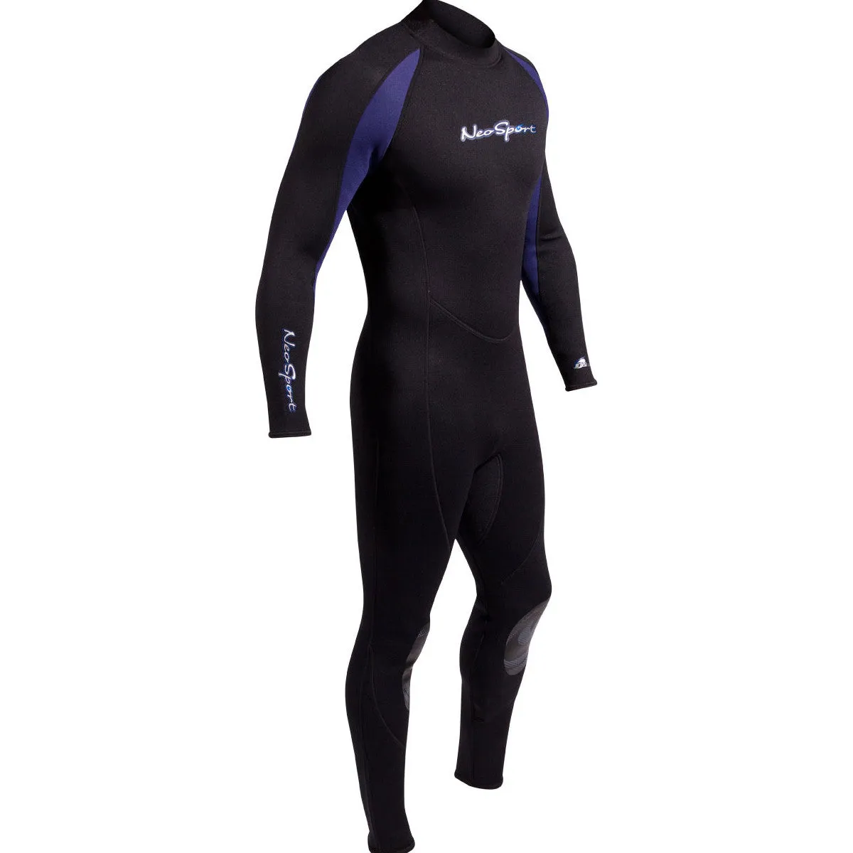 Open Box NeoSport 5mm Men’s Neoprene Backzip Jumpsuits-Black/Blue-Large