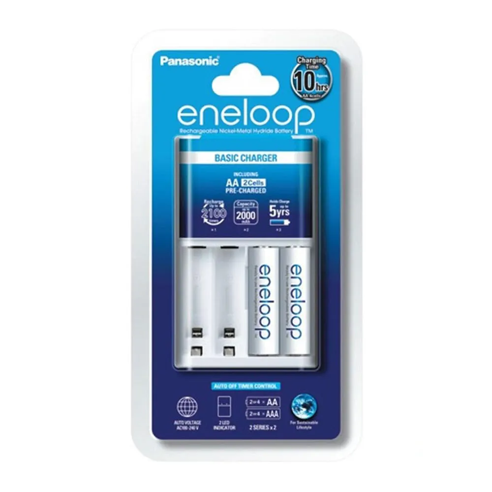 Panasonic Eneloop Charger   2 AA 2000mAh Rechargeable Battery