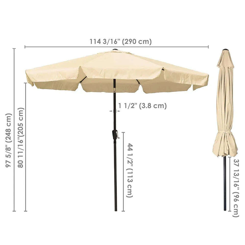 Patio Umbrella Tilt Metal 10ft 8-Rib