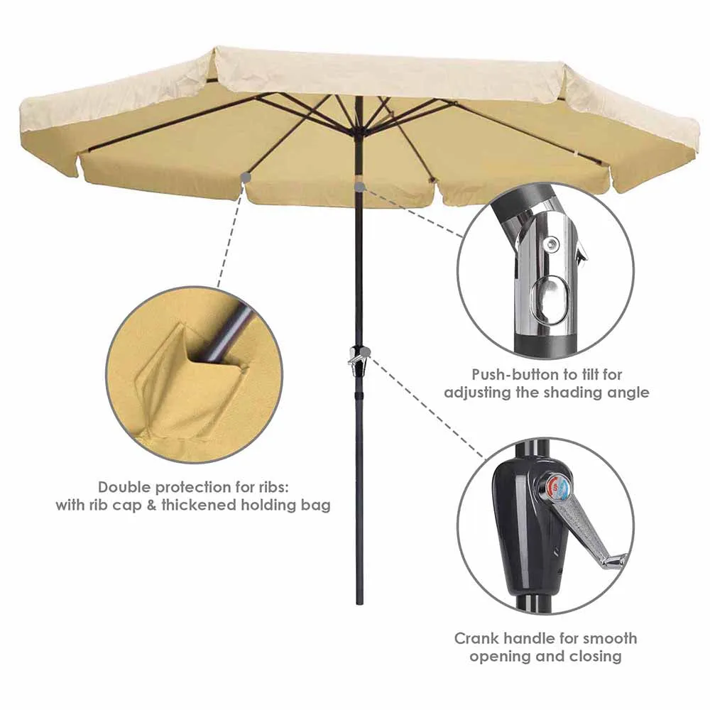 Patio Umbrella Tilt Metal 10ft 8-Rib