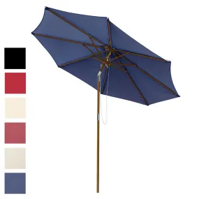 Patio Umbrella Tilt Wooden 9ft 8-Rib