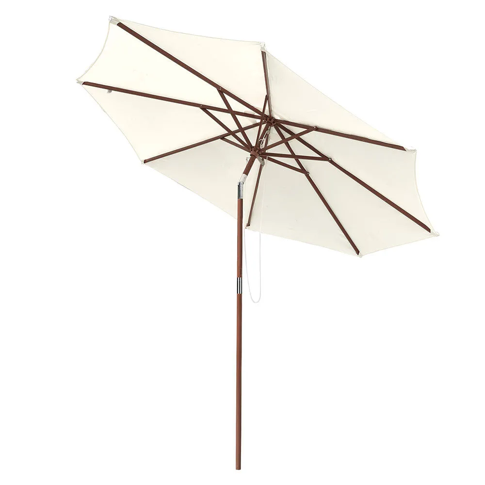 Patio Umbrella Tilt Wooden 9ft 8-Rib