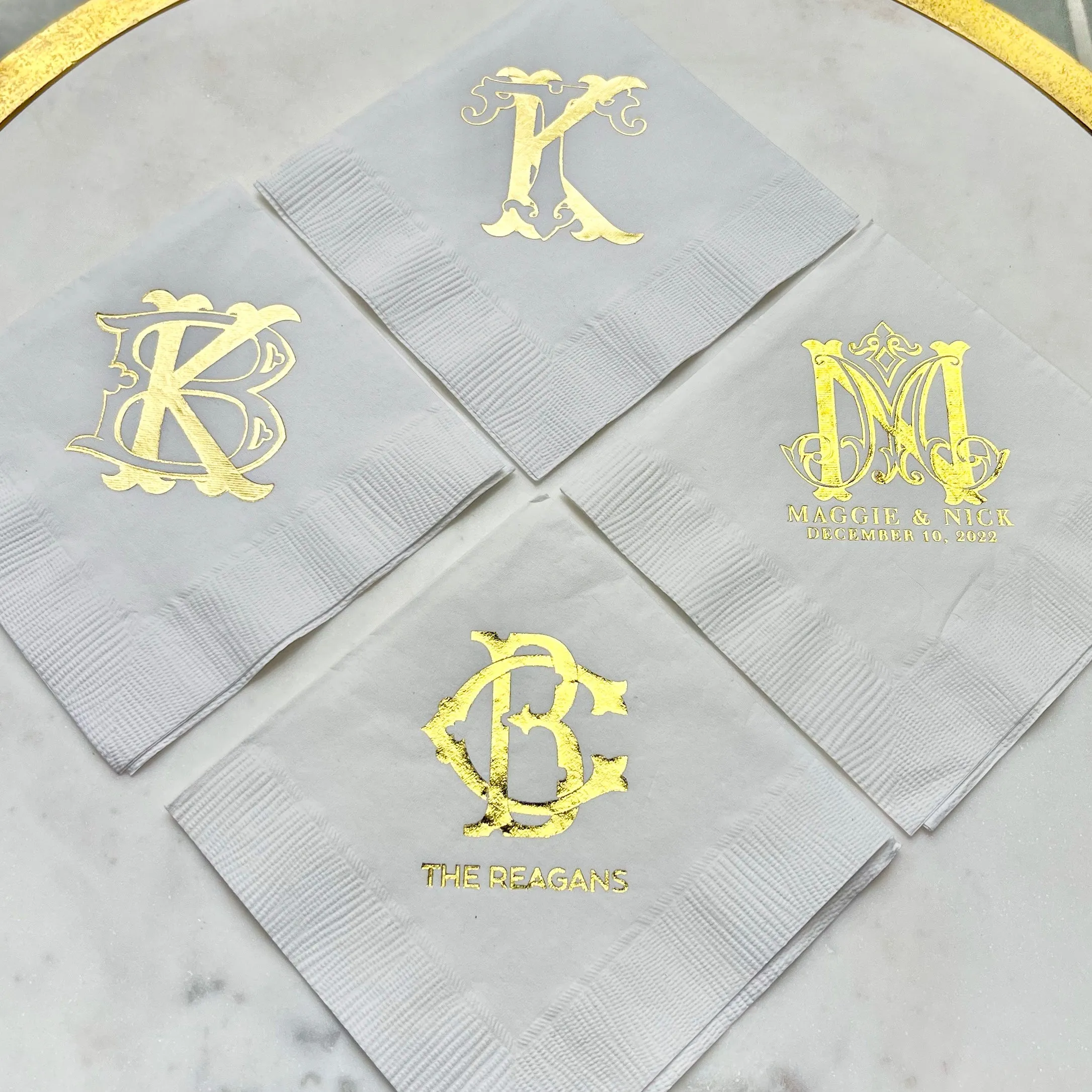 Personalized Foil 3Ply Party Napkins