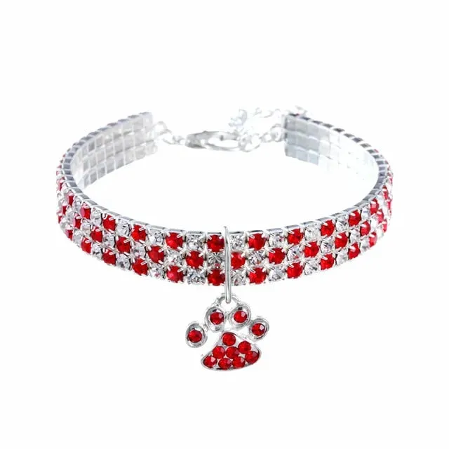 PetAffairs Flashing Rhinestone Pet Collar