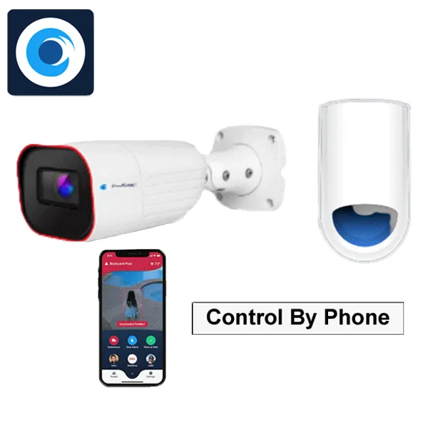 PoolScout - Pool Safety IP Camera and Wired Alarm Unit Kit - 1-Year Package