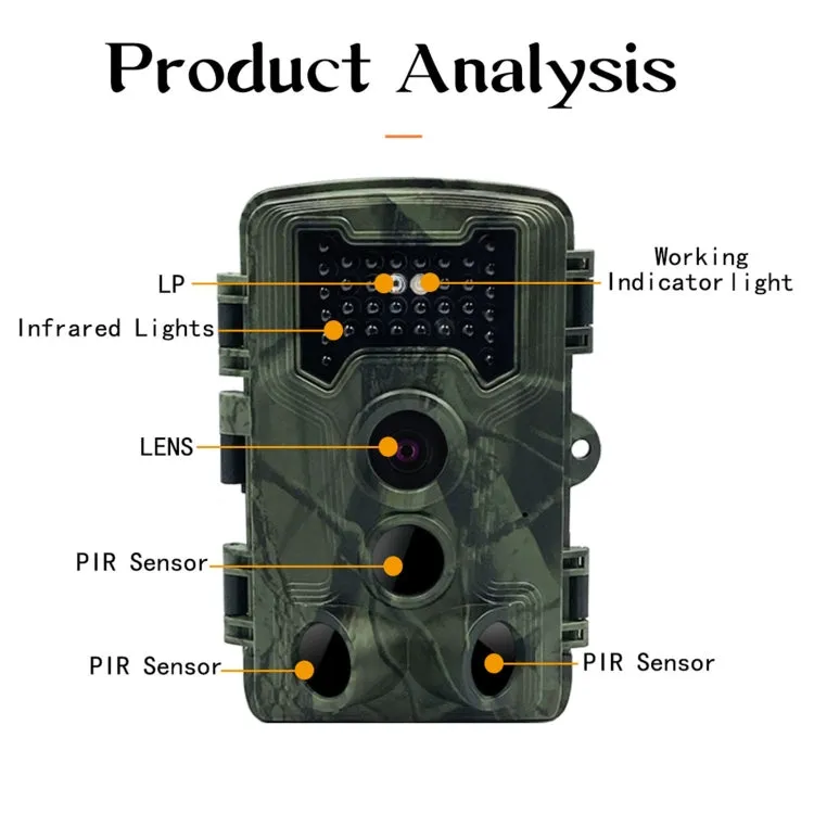 PR1000 2 Inch LCD Screen Infrared Night Vision Motion Wildlife Hunting Trail Camera