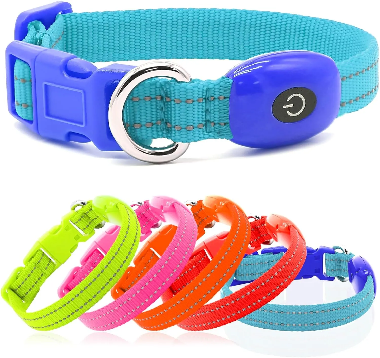 "GlowPup™: Illuminate & Protect - Rechargeable LED Light Collar for Small Pets (XS, Royal Blue)"