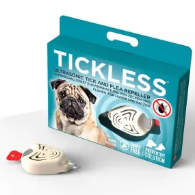 Tickless Ultrasonic Tick and Flea Repeller Pendant for Dogs and Cats (Cream)