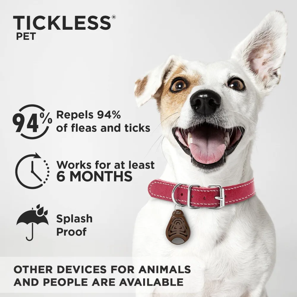 Tickless Ultrasonic Tick and Flea Repeller Pendant for Dogs and Cats (Orange)