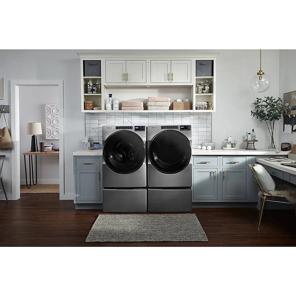 Whirlpool - 7.4 Cu. Ft. Stackable Gas Dryer with Wrinkle Shield - Chrome Shadow