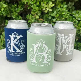 White Ink Interlocking Monogram Event Can Coolers