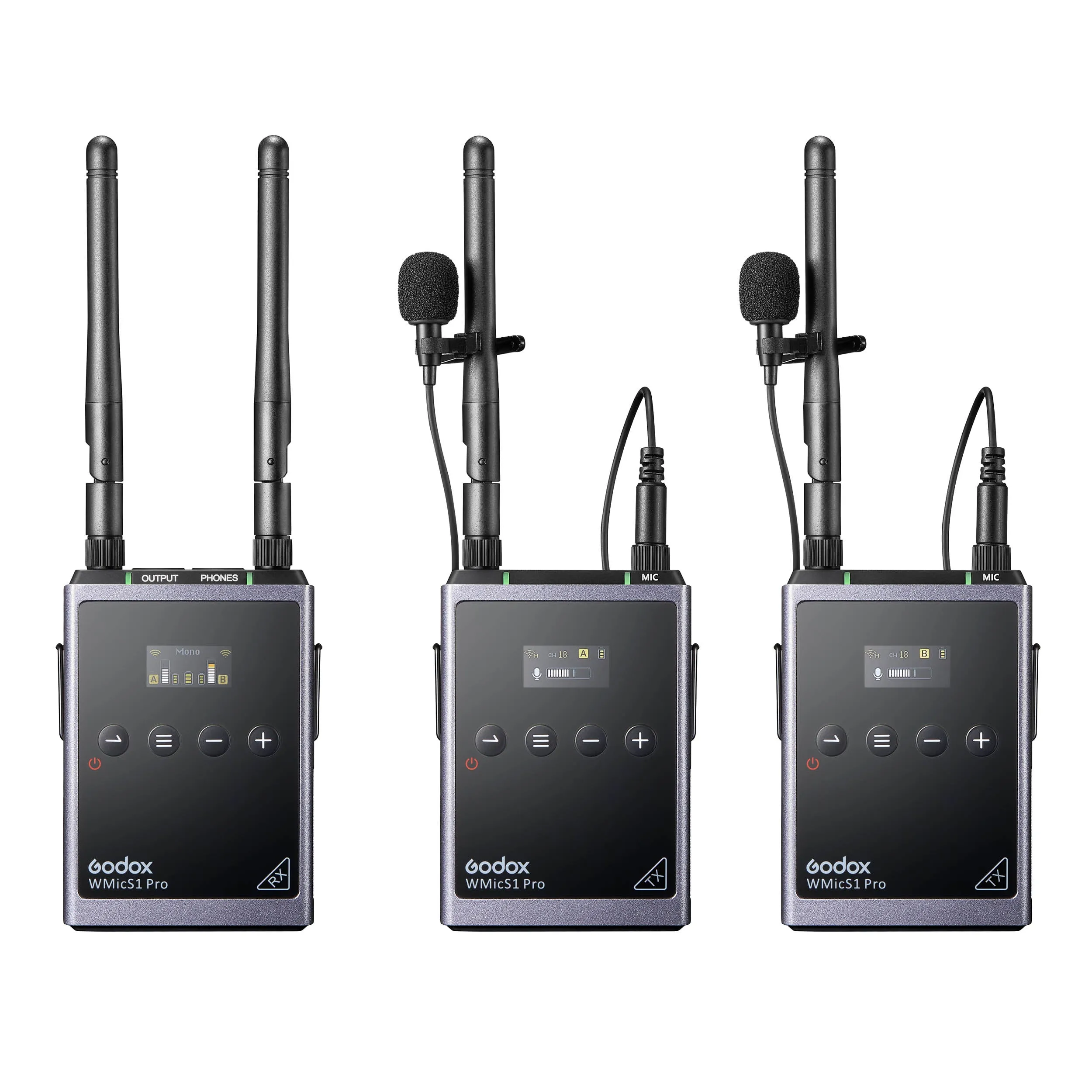 WMicS1 Pro Kit 2 Professional Dual-Channel Cordless UHF Mics Set